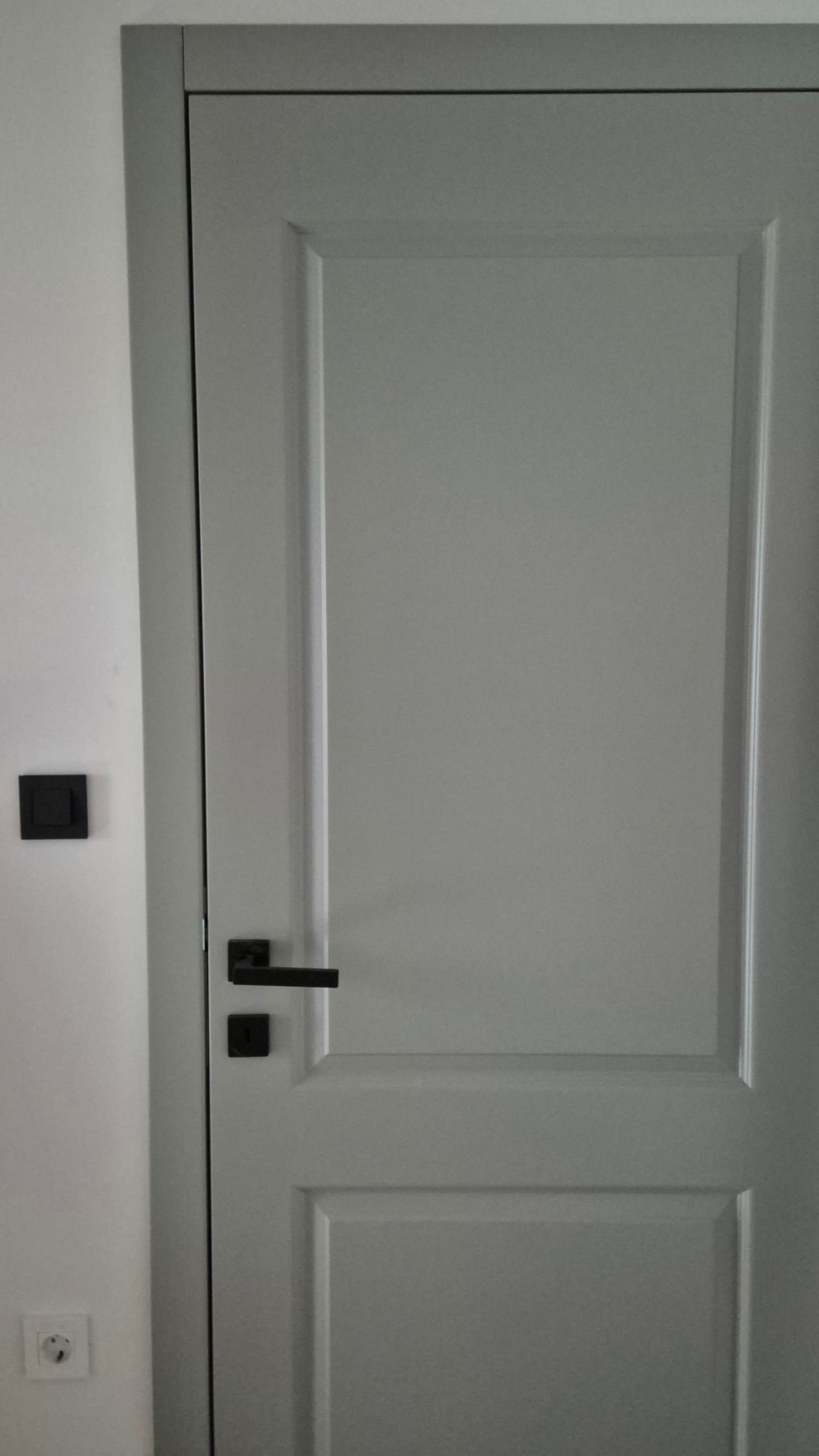 Lakirana vrata Classic s bordurom u svijetloj sivozelenoj boji