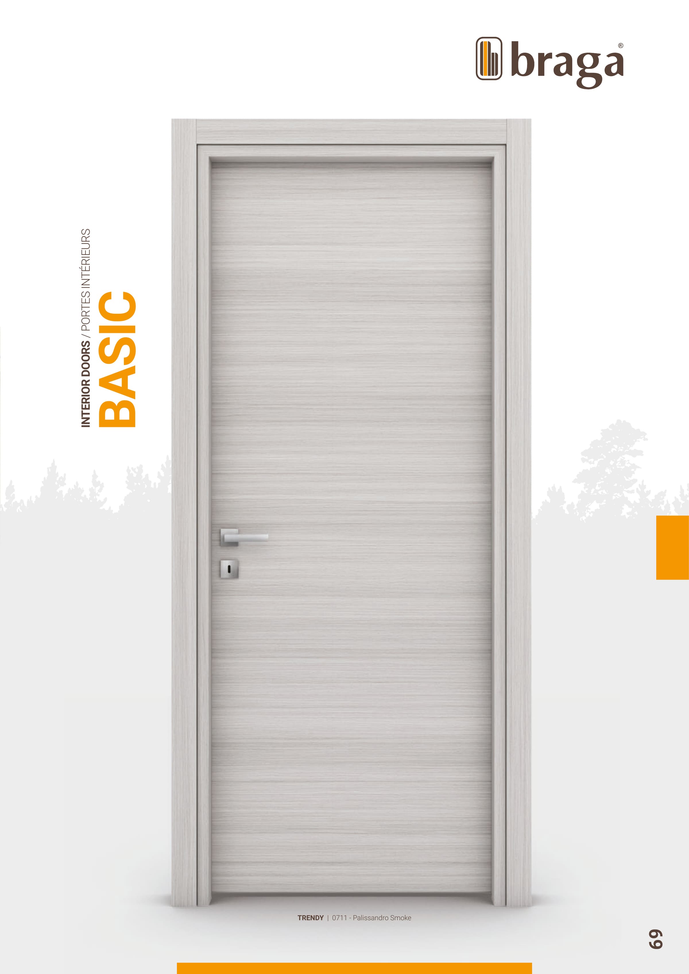 Braga katalog, stranica 69: laminirana vrata Basic u dekoru Palissandro Smoke