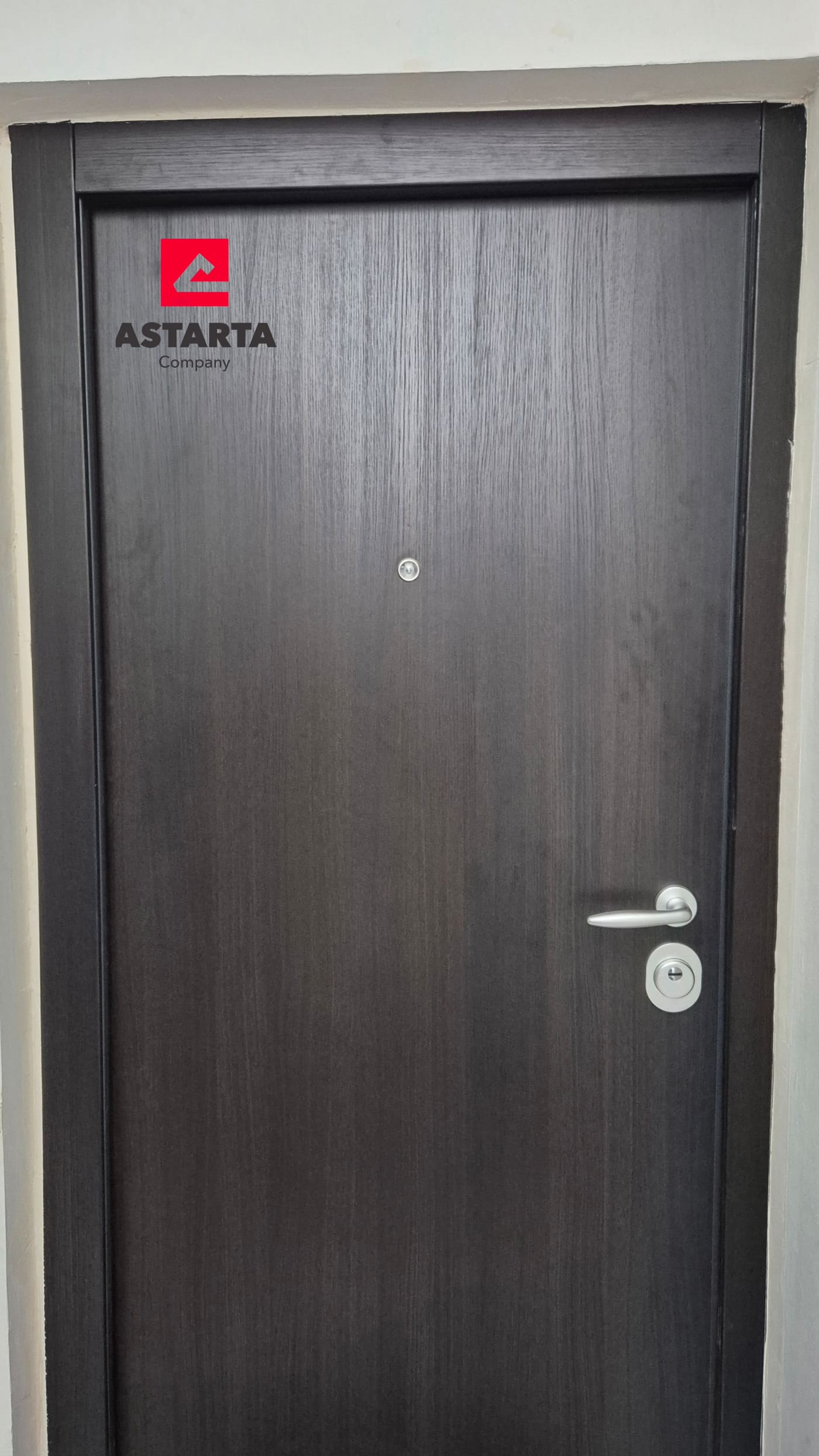 Protuprovalna vrata u sivom dekoru, zatvoreno krilo u ulaznom prostoru